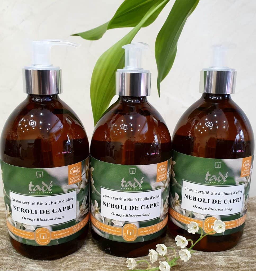 Savon d'Alep liquide Néroli de Capri-Tadé