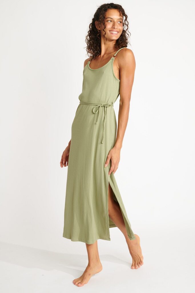 Robe longue YAQUINA AMARIA kaki - Banana Moon