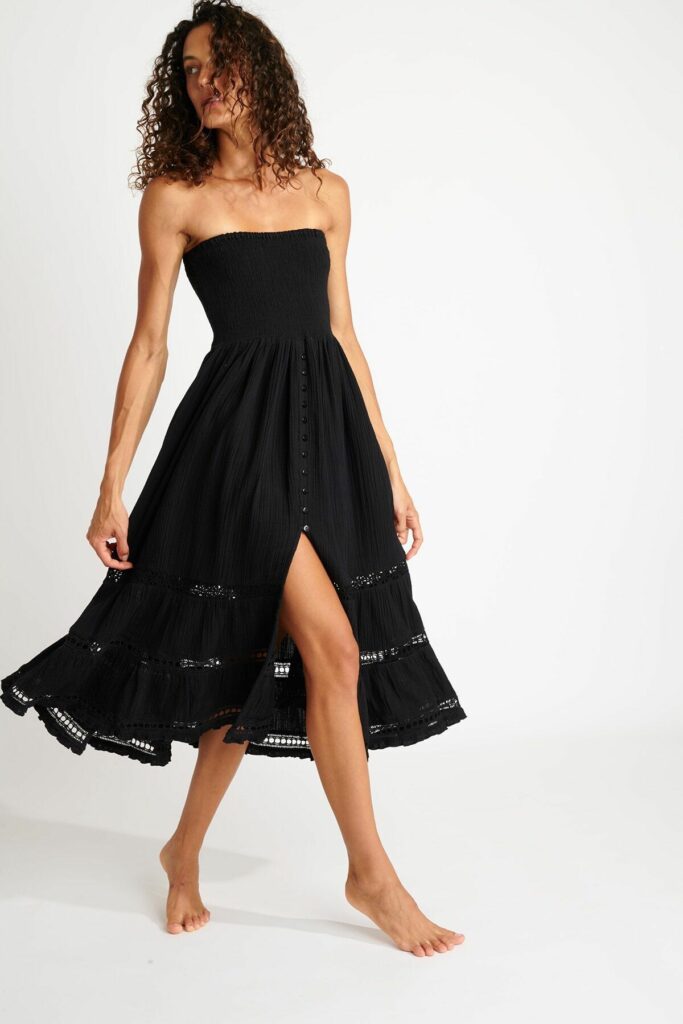 Robe bustier noire MAGALIA SEALBEA Banana Moon - Style bohème chic été