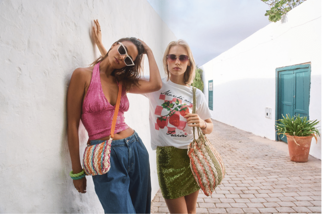 Cabas tendance filet coloré - MAJORQUE kaki