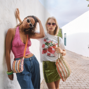 Cabas tendance filet coloré - MAJORQUE kaki