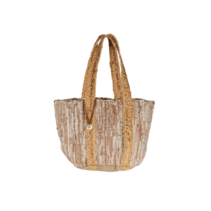 Cabas tendance en jute et cuir - AMANDORO Argent