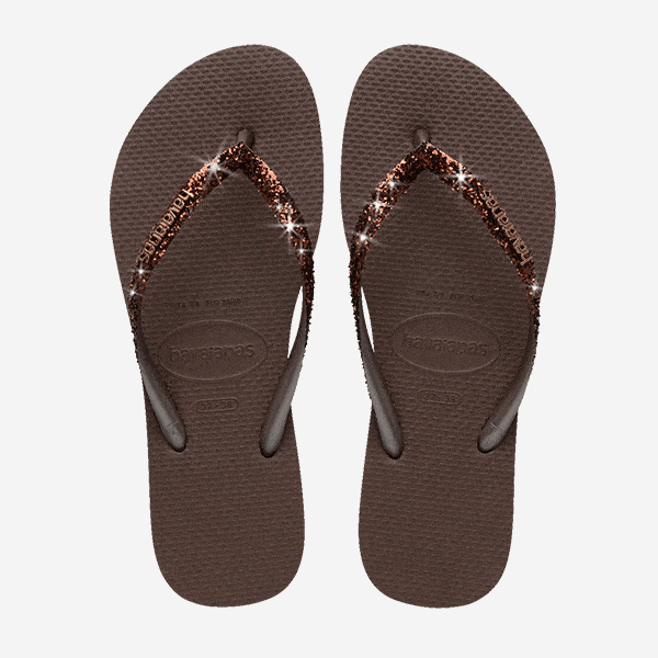 Havaianas Slim Glitter II marron foncé