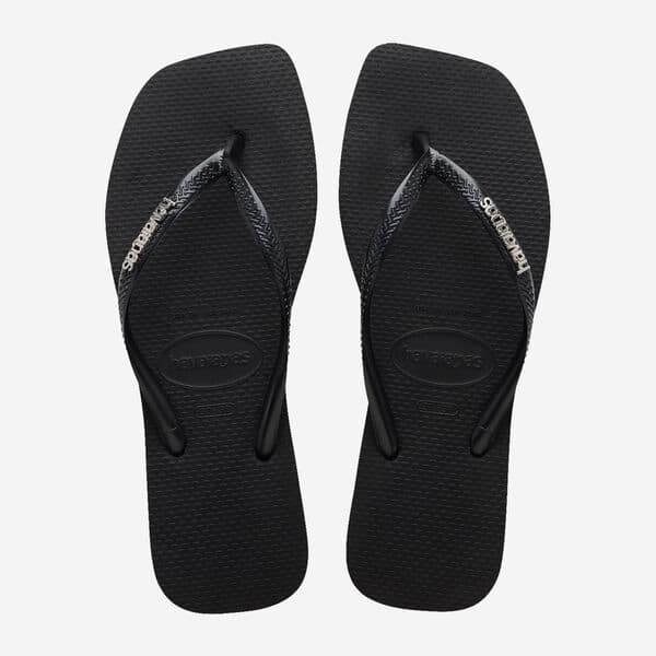 Tongs Havaianas Square Logo Metalic noir