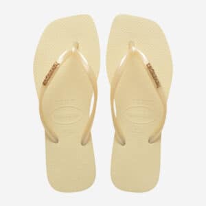 Havaianas Slim Square Logo Metallic beige
