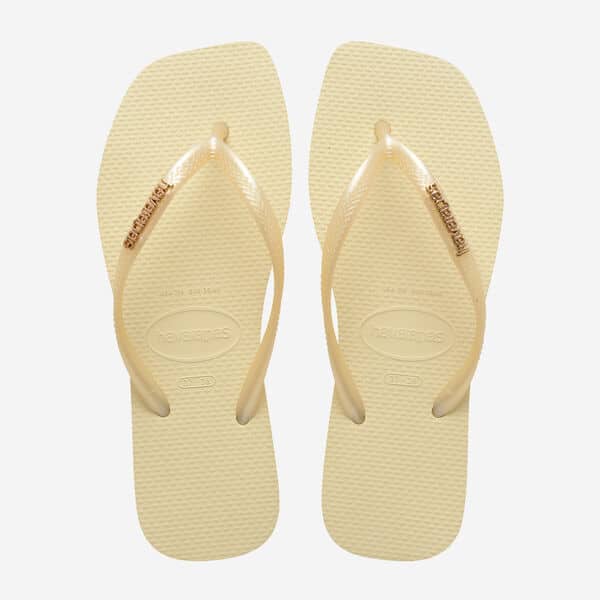 Havaianas Slim Square Logo Metallic beige