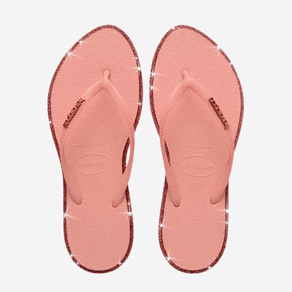 Havaianas Slim Point Glitter rose pêche
