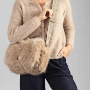 Sac bandoulière doudou Le Voyage en Panier-beige