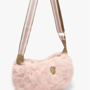 Sac banane fausse fourrure rose poudré Budalli - Le Voyage en Panier