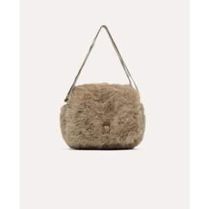 Sac beige fausse fourrure Budaflap-Le Voyage en Panier