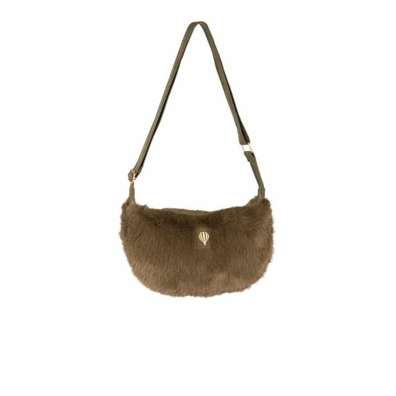 Sac banane fausse fourrure kaki Budalli-Le Voyage en Panier