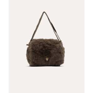 Sac marron fausse fourrure Budaflap-Le Voyage en Panier