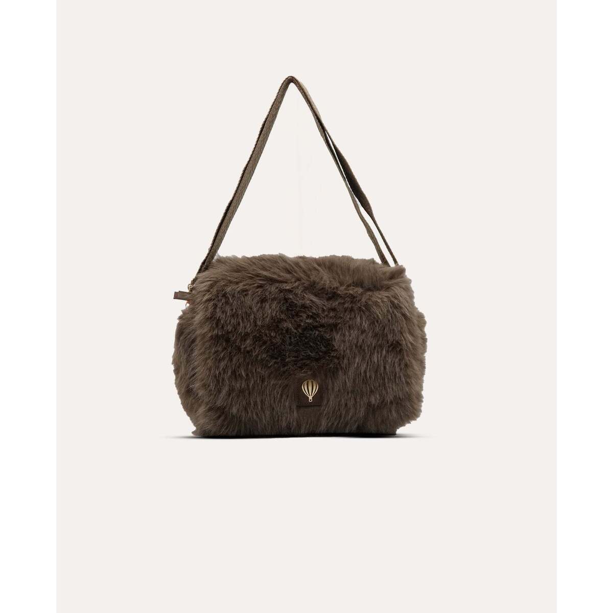 Sac marron fausse fourrure Budaflap-Le Voyage en Panier
